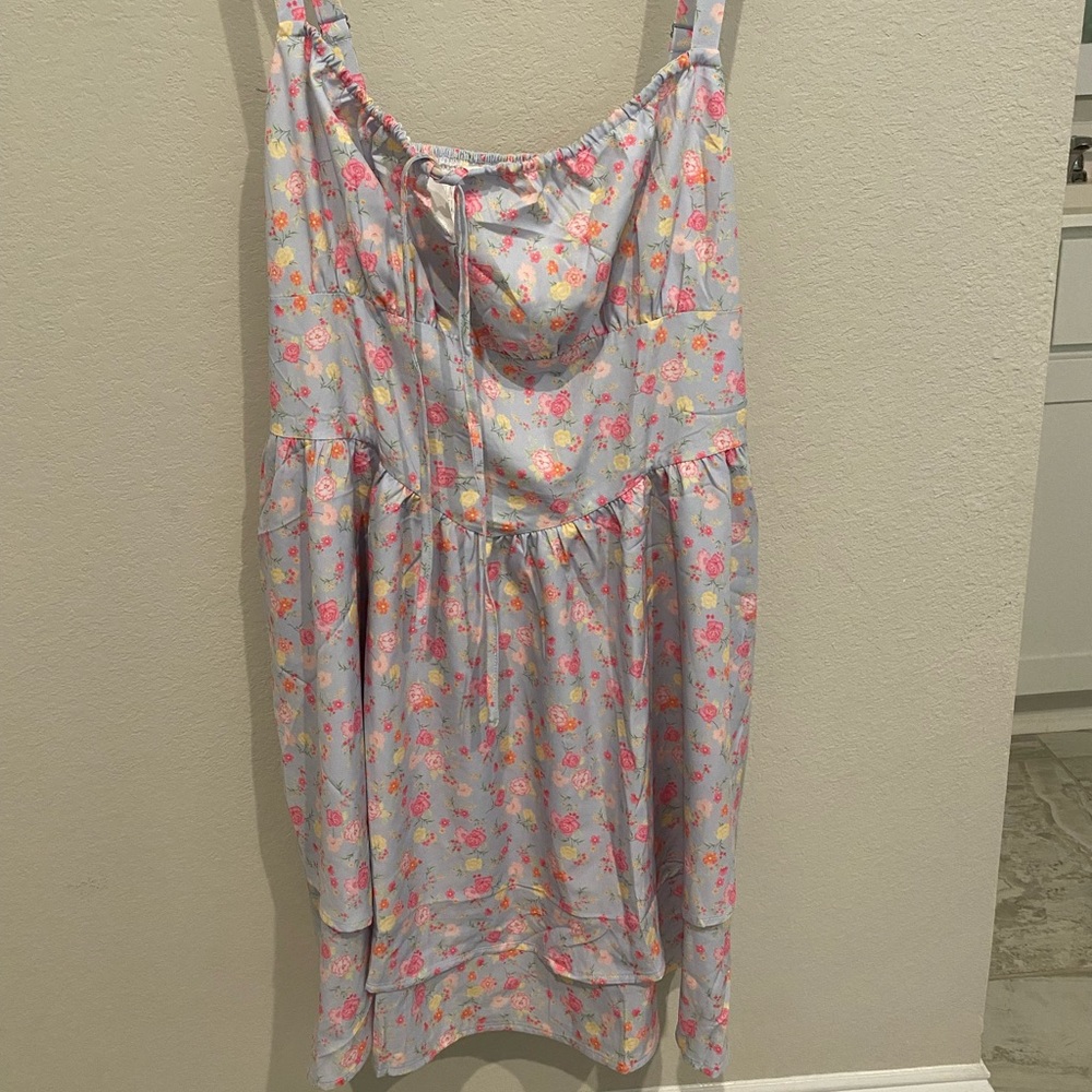 Floral Print Sundress with Tie Front